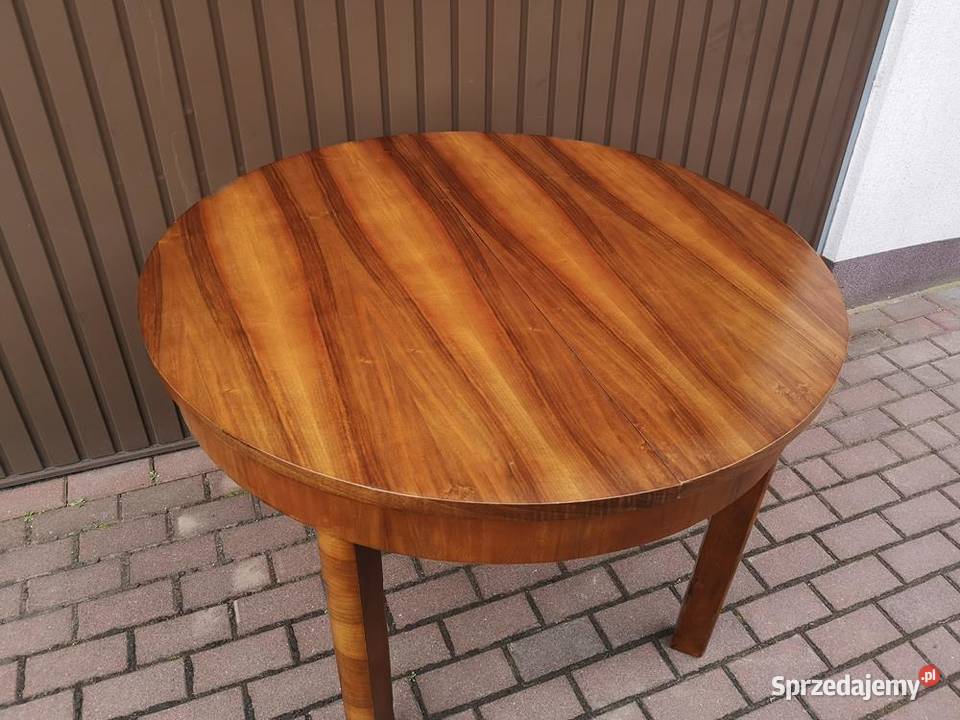 Stół ArtDeco Okrągły Orzech 110 Zgrabny Antyk Meble