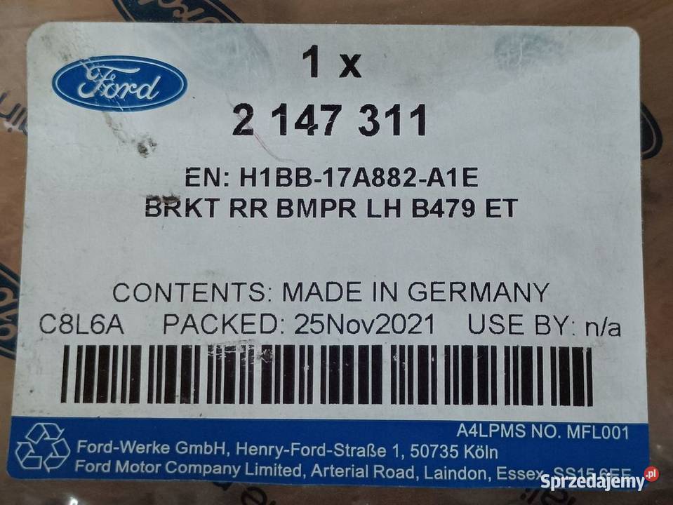 FORD FIESTA MK8 ŚLIZG ZDERZAKA LEWY TYŁ osobowe