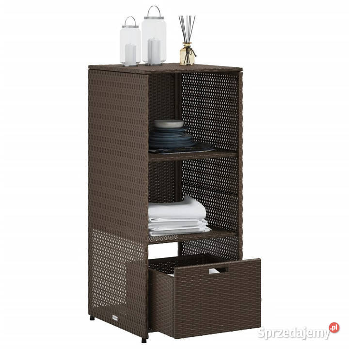 Szafka ogrodowa brązowa 50x55x115 polirattan Warszawa