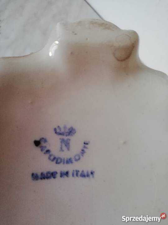Okazały wazon z różą porcelana Capodimonte Gorlice
