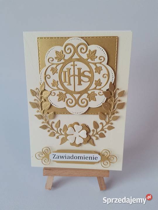 ZAWIADOMIENIA KOMUNIA IHS W SERWETCE C6 ZŁOTO Poznań sprzedam