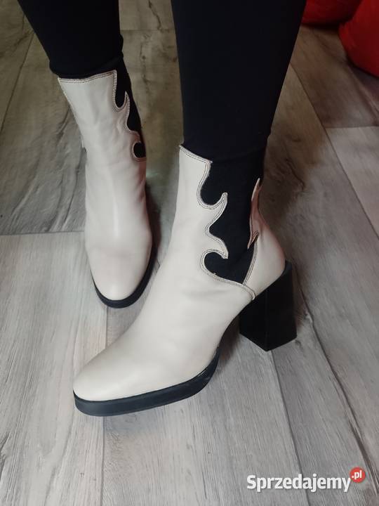 40 Nasty Gal Skórzane botki biznesowe z Londynu