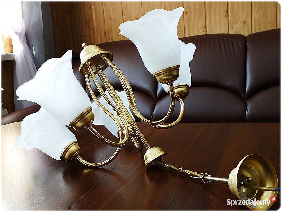 Lampa wisząca Złoty Żyrandol 5 ramienny 8090 Lampy wiszące lubuskie Żary