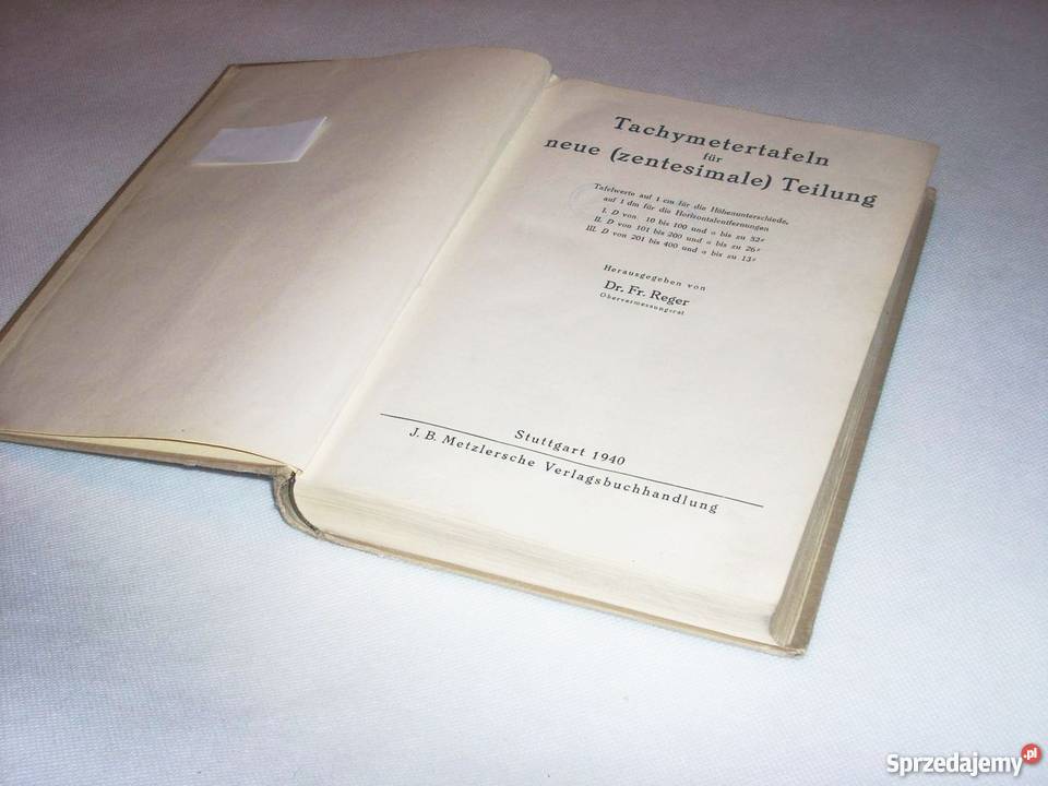 Tachymetertafeln Tablice tachimetryczne 1940 r Lesko