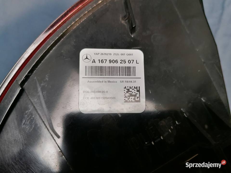MERCEDES GLS LAMPA TYŁ LEWY A1679062507 osobowe Lampy tylne Września