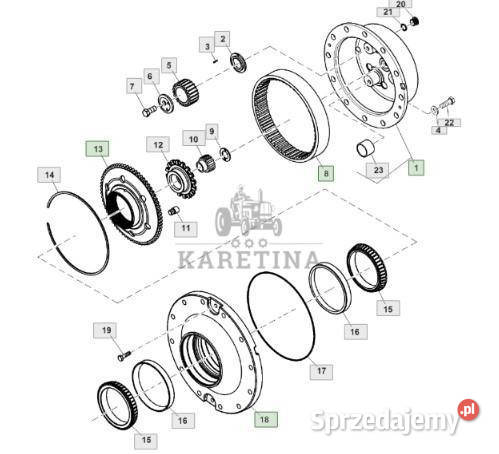 John Deere 7830 Zwolnica Kapelusz Piasta Koło Rolnictwo Jastrzębniki