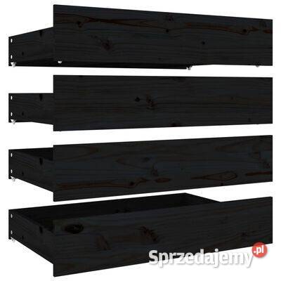 vidaXL Szuflady pod łóżko 4 czarne lite drewno Pozostałe