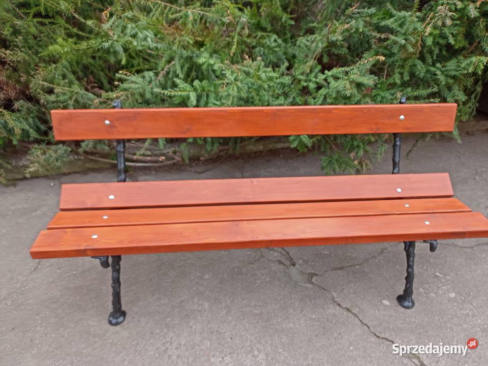 Ławka ogrodowa na żeliwnych odlewach Chrzanów
