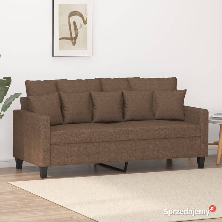 Sofa 2osobowa brązowa 140 tapicerowana tkaniną Warszawa