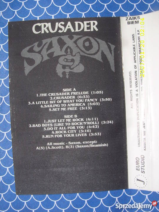 Rock kaseta SAXON CRUSADER Wołów sprzedam