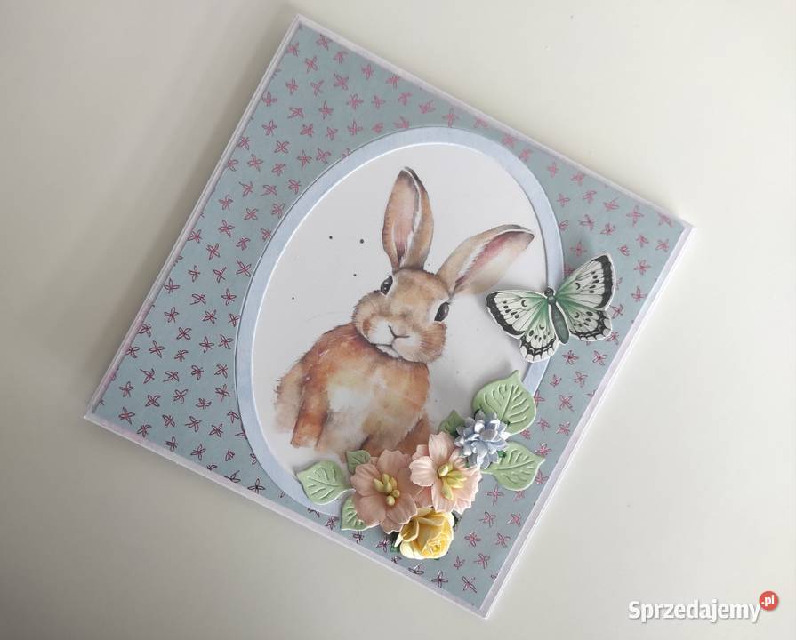 Kartka ręcznie robiona wielkanocna handmade 1