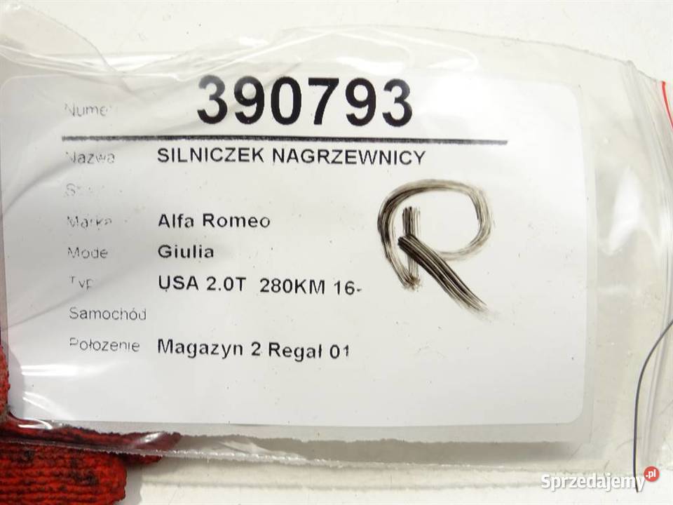 SILNICZEK NAGRZEWNICY ALFA MR1138004210 GIULIA osobowe sprzedam