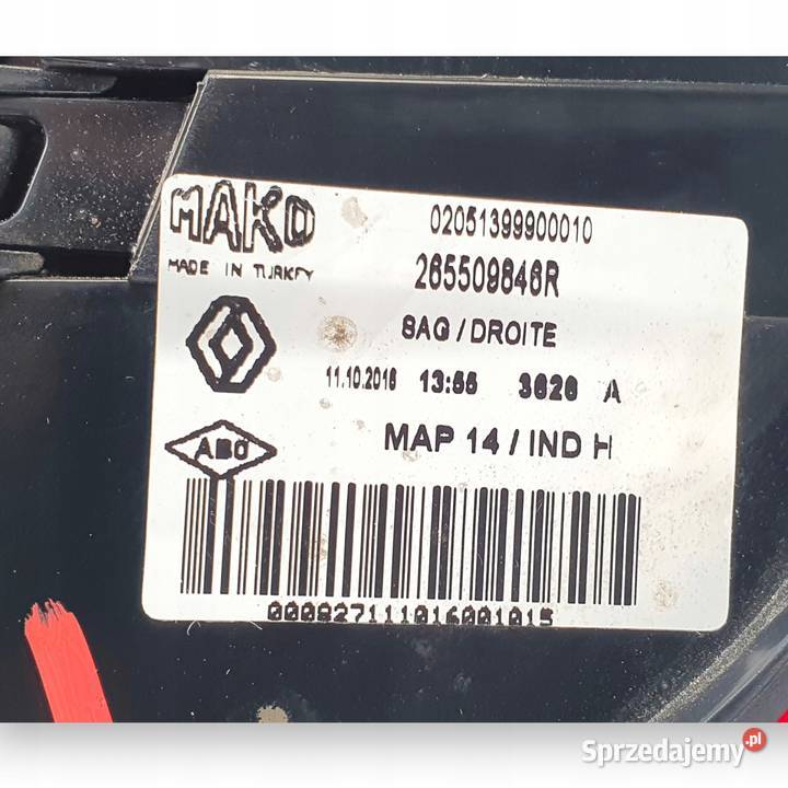 LAMPA PRAWA Renault Clio IV HTB LIFT 2016 tylna Lampy tylne Chełm