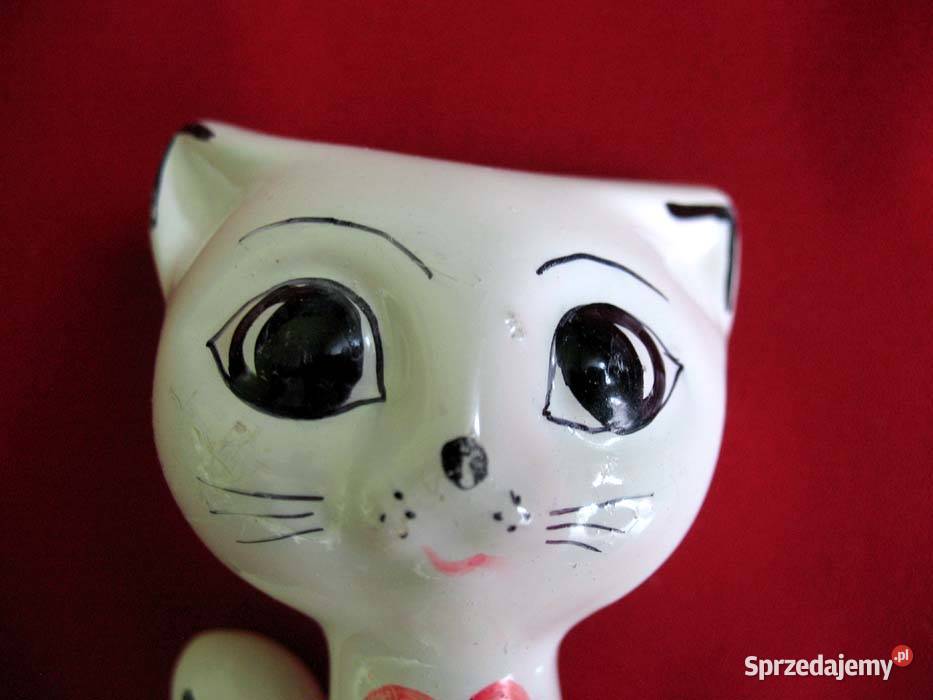 Kot Koteczka z dużymi oczami porcelana 9 x 7 x 5 Siedlce