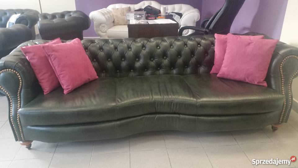 Kanapa Chesterfield przepiękna skóra skóra Grudziądz sprzedam