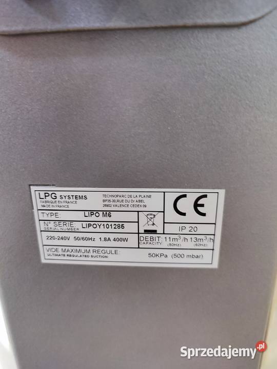 Na sprzedaż urządzenie LPG Lipo M6 do zabiegu Warszawa sprzedam