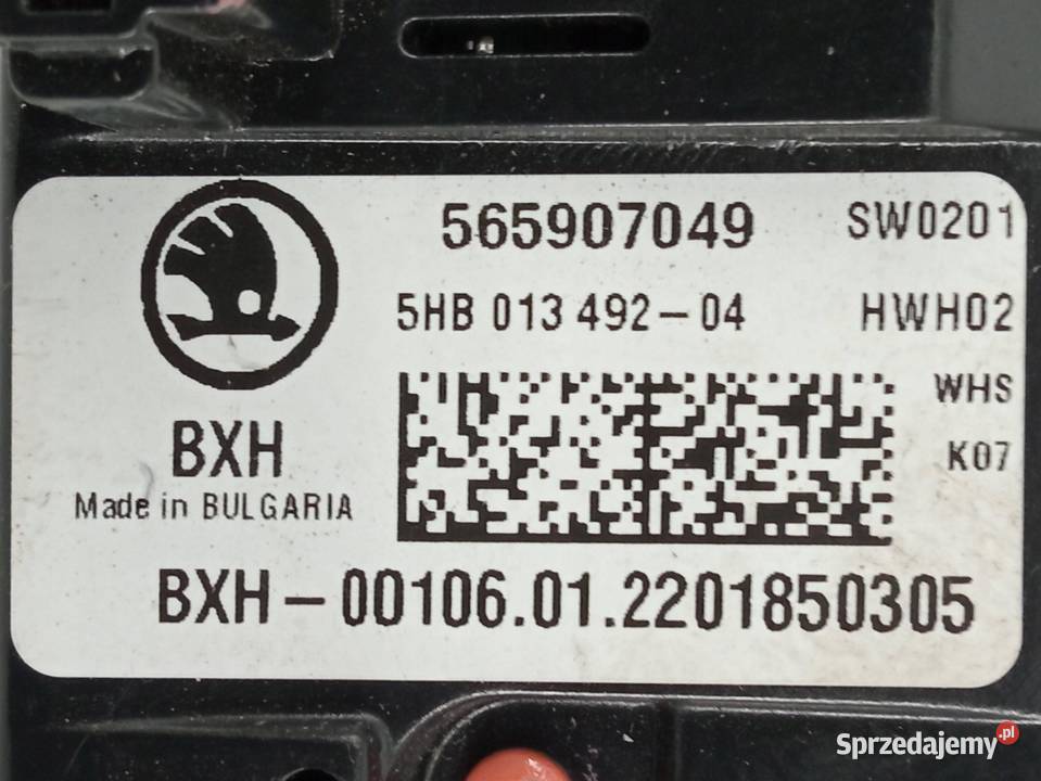 PANEL NAWIEWU 565907049 Skoda Kodiaq I 20162023 Panele sterowania, przełączniki