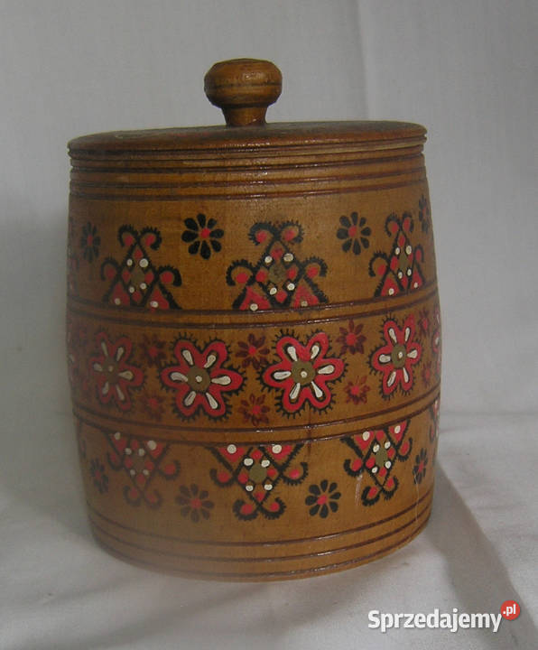 pojemnik drewniany vintage ręcznie malowanyDvin Bartków sprzedam