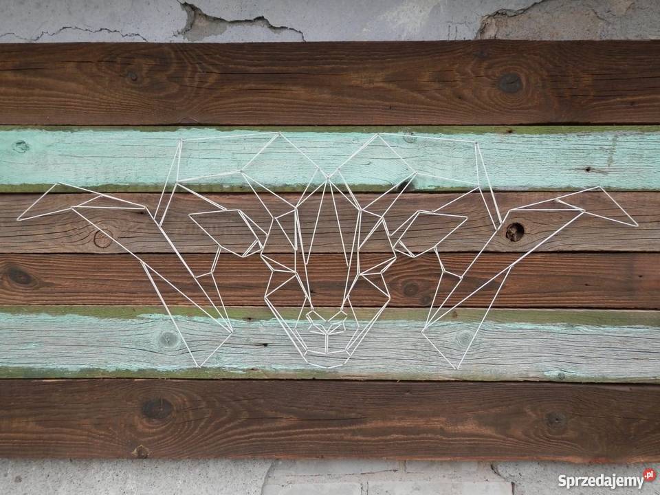 StringArt lampa BARAN na starych deskach ręcznie Dekoracje i ozdoby Szczecinek