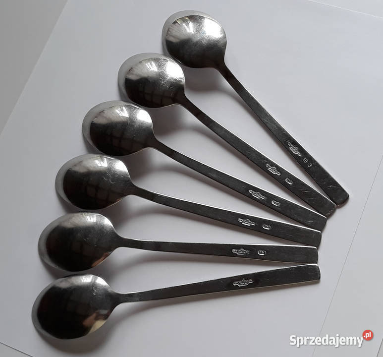 Łyżki obiadowe 2 RÓŻE Gerlach sztućce PRL