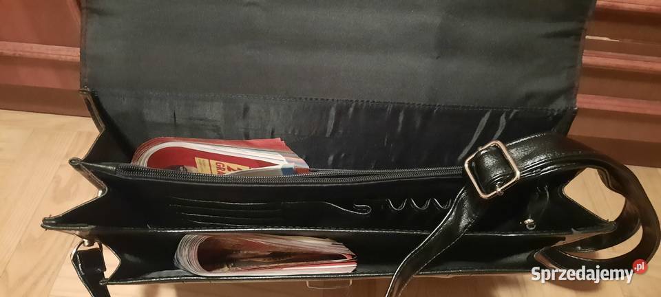 Nowa czarna skórzana męska teczka aktowa z lubelskie Lublin