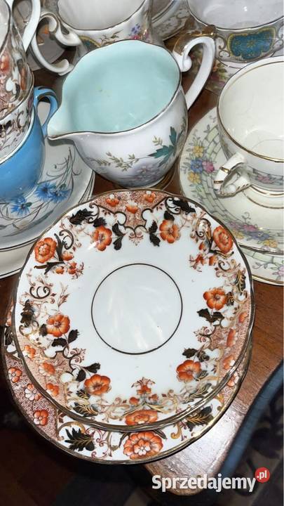 Spodek Stara porcelana z czarnymi i brązowymi Gdańsk