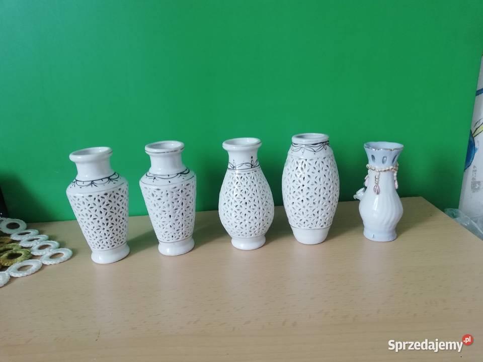 Małe mini wazoniki z porcelany Porcelana i szkło Warszawa
