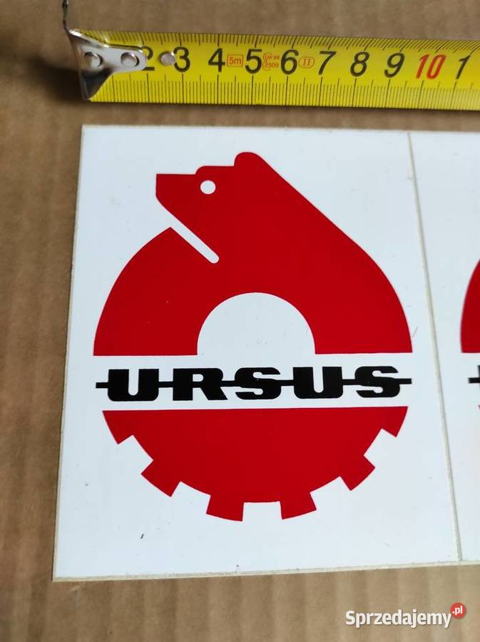 Naklejka cienka czerwona Ursus logo Warszawa