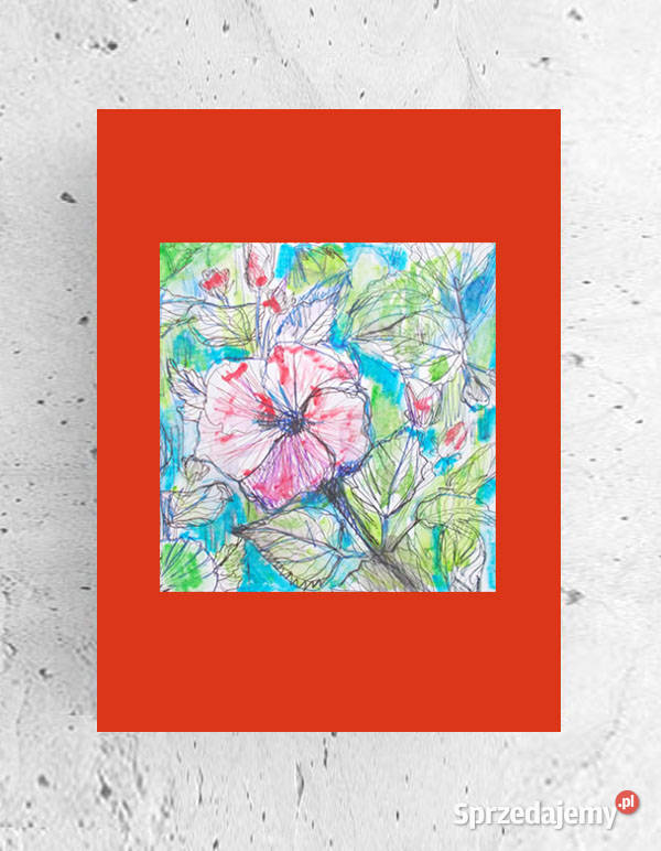 kwiaty rysunek mały obrazek z kwiatami łąka