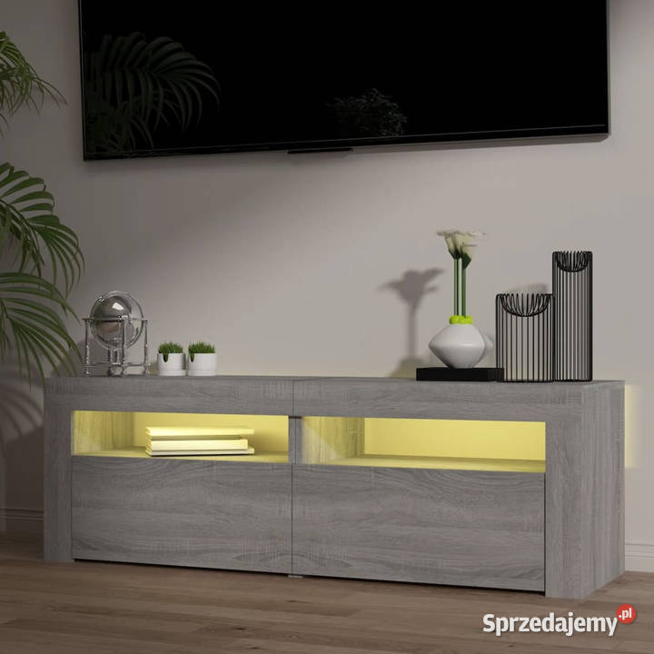 Szafka pod TV z LED szary dąb sonoma 120x35x40 Warszawa