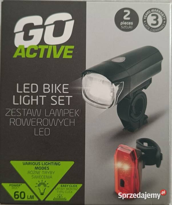 GO ACTIVE zestaw lampek rowerowych LED NOWE Ełk