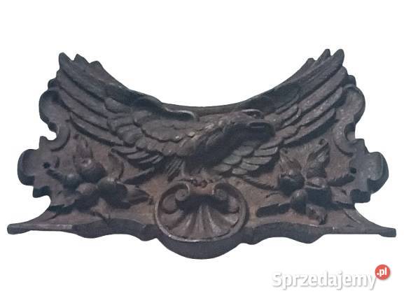 Stara żeliwna ozdoba dekoracyjna z motywem orła Antyki, Sztuka, Kolekcje Rzeszów