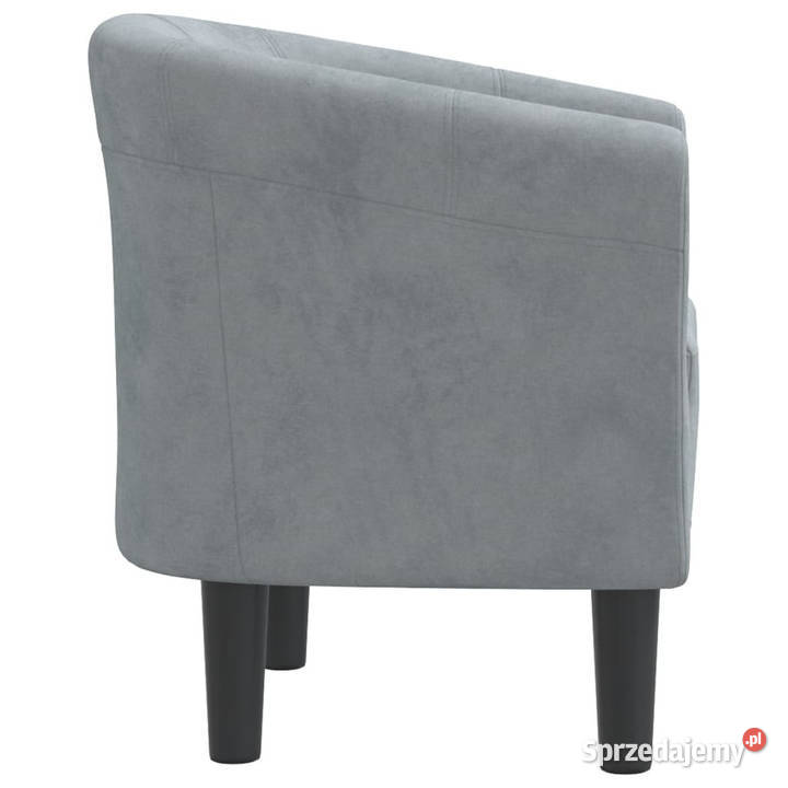 Fotel klubowy ciemnoszary obity aksamitem Warszawa