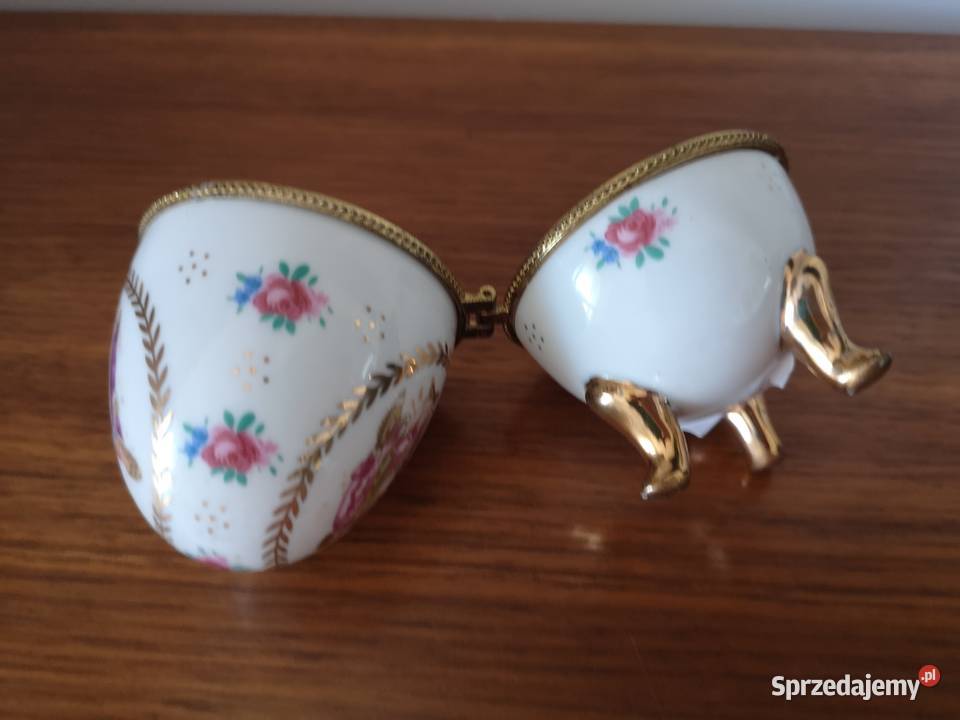 Jajko szkatułka porcelana vintage