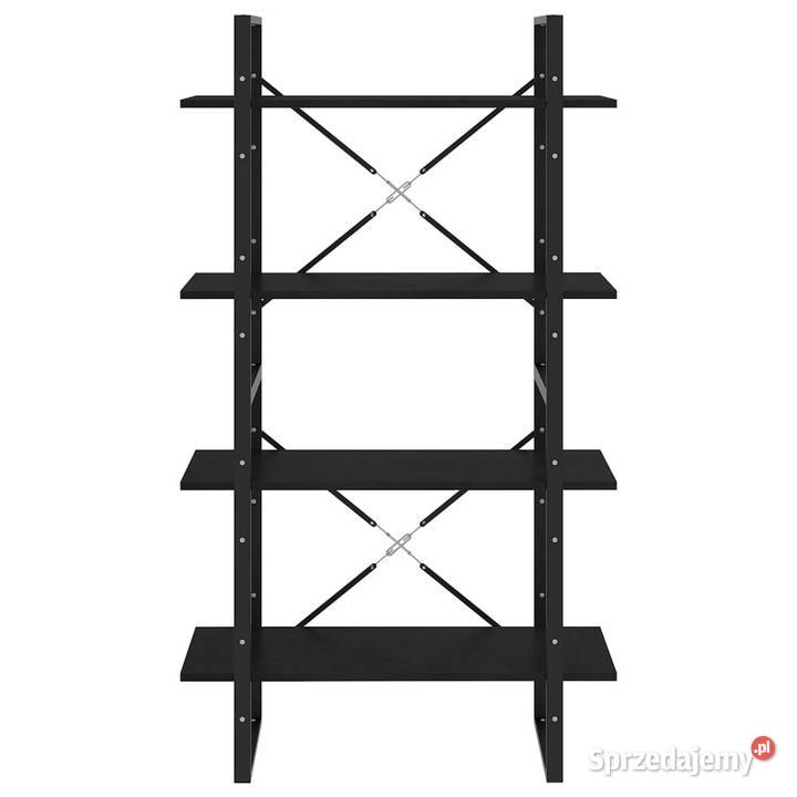 Regał na książki 4 półki czarny 80x30x140 drewno
