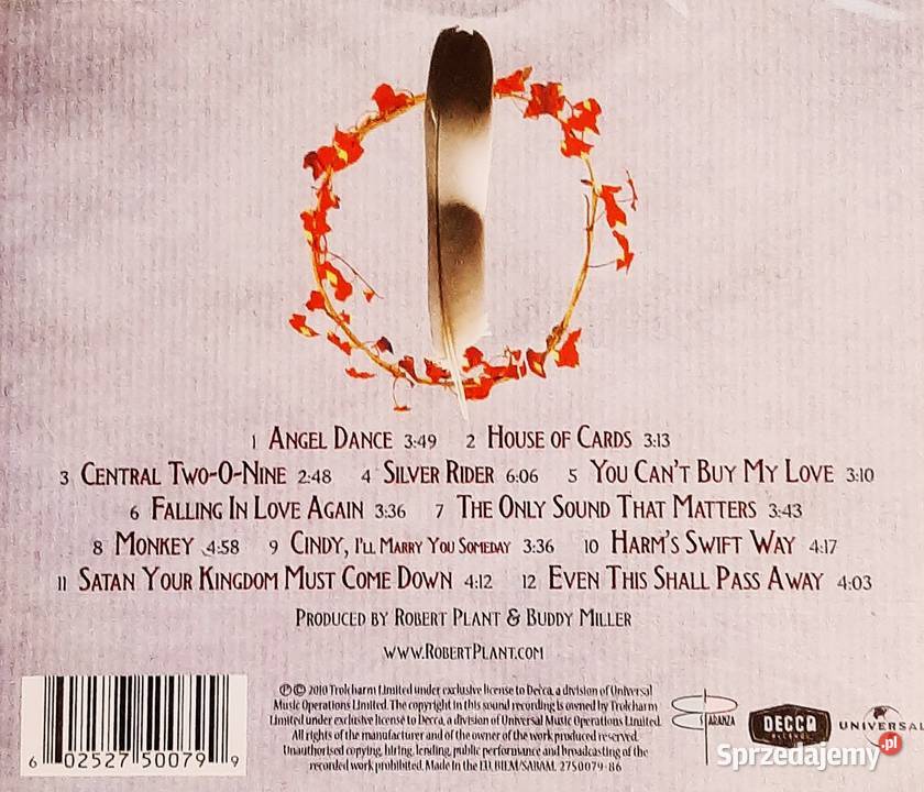 CD Nowa CD ROBERT PLANT ex Wokalista LED