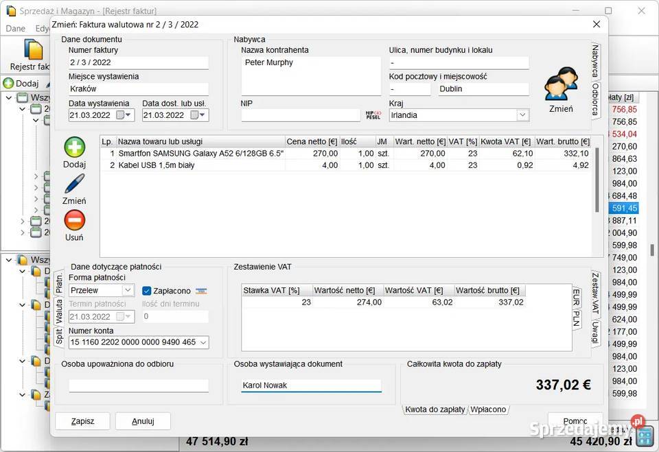 Sprzedaż i magazyn program do faktur z magazynem Łódź