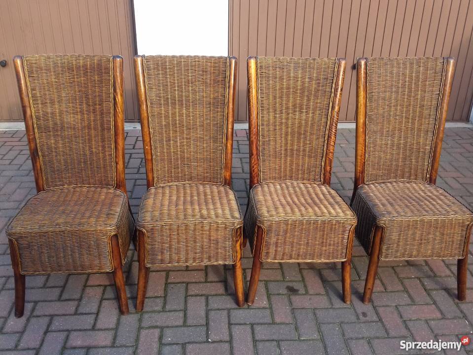 Krzesła rattanowe drewniane Dom i Ogród Kotlin