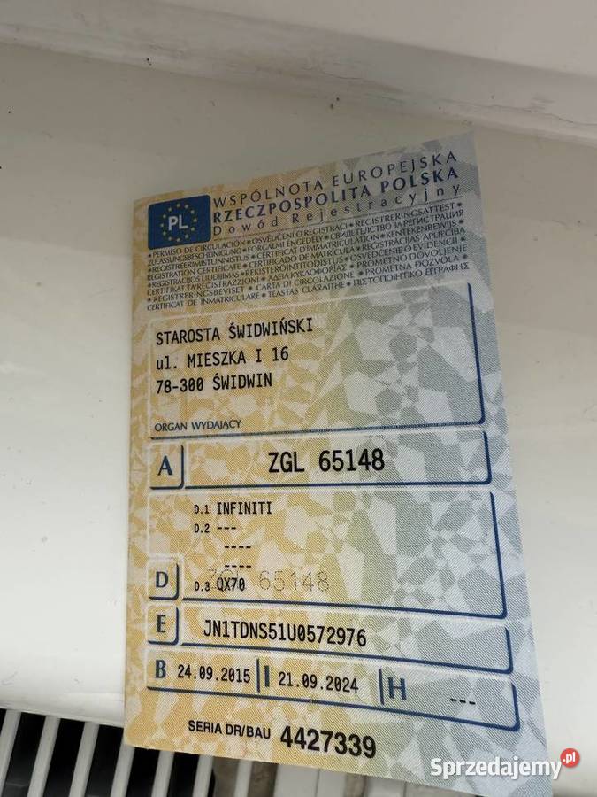 Infiniti QX70 30d V6 2015 SUV Premium Koszalin