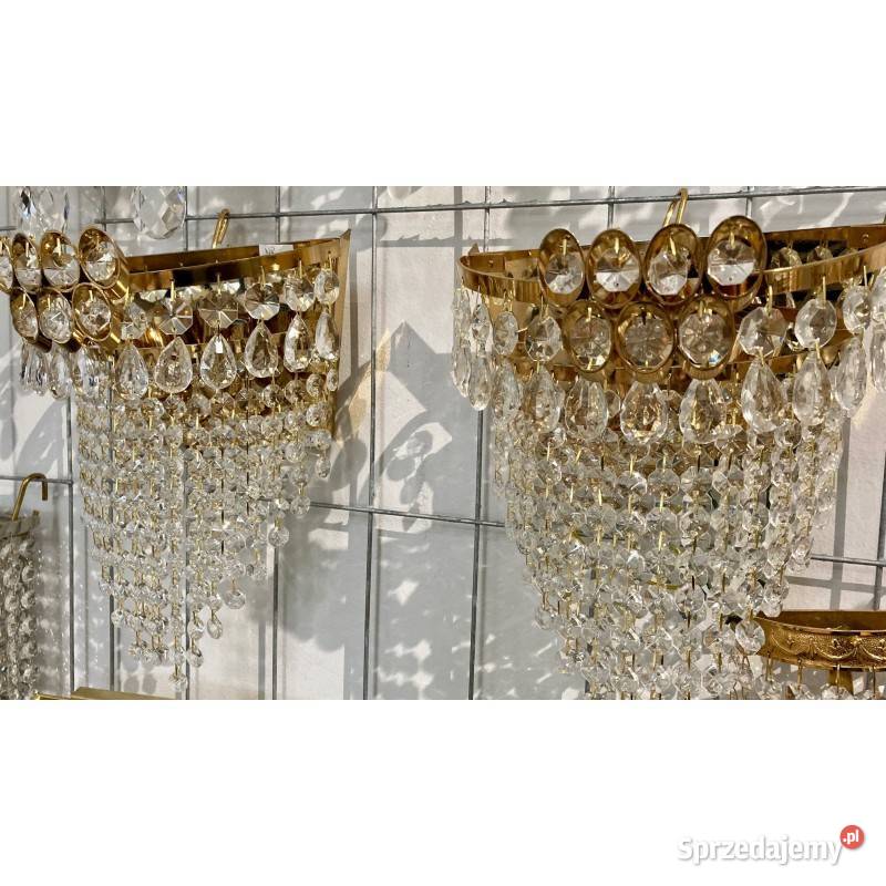 Kinkiet kryształowy N109 złoty opolskie Opole