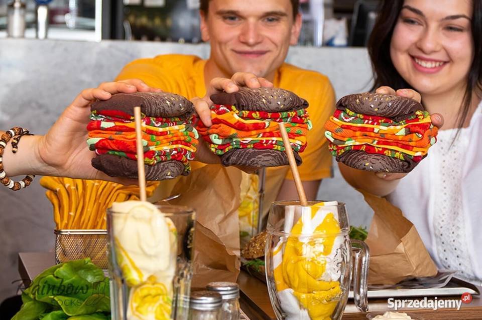 NOWE Skarpetki Burger Vege 2 pary RAINBOW SOCK Łódź