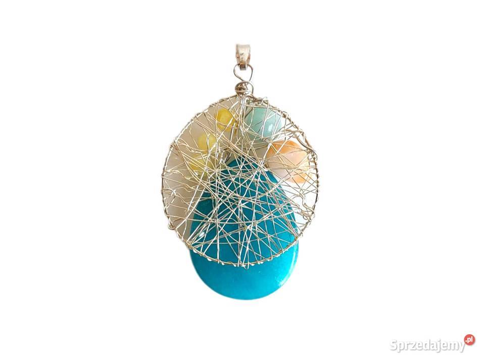 7499 Duży Srebrny Wisior z Kamieniami srebro Kędzierzyn-Koźle