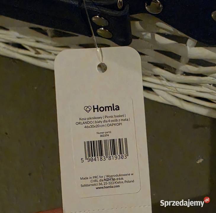 Kosz piknikowy Orlando Homla biały 4 osób z matą Pozostałe Poznań