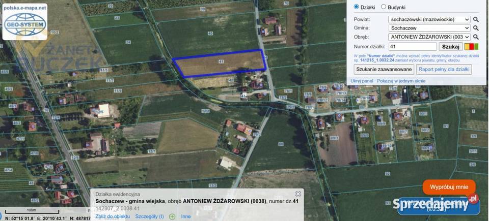 Sprzedam działkę o pow 6144 m2 w Antoniewie 6144m2 mazowieckie Żdżarów