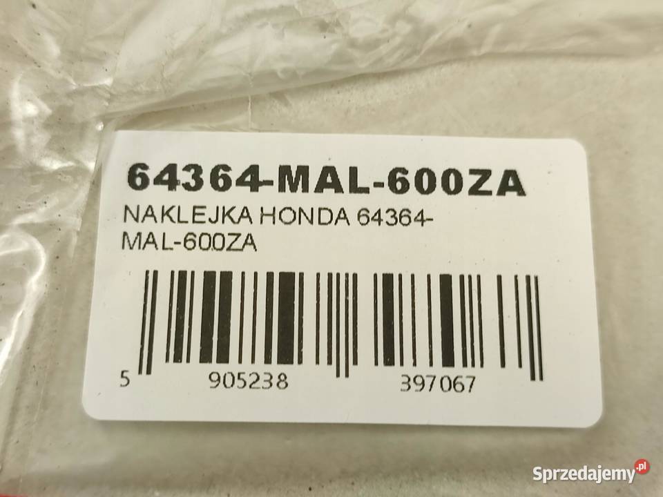 NAKLEJKA NA LEWY BOCZEK HONDA CBR600F HURRICANE
