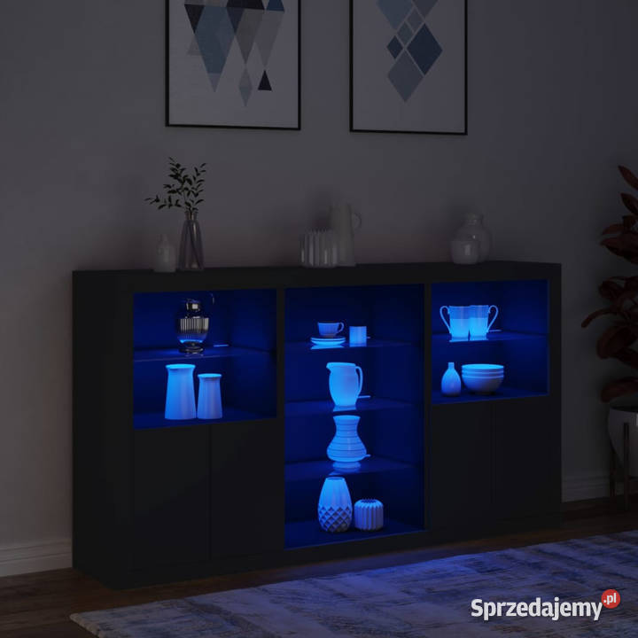 Szafka z oświetleniem LED czarna 1815x37x100 mazowieckie Warszawa sprzedam