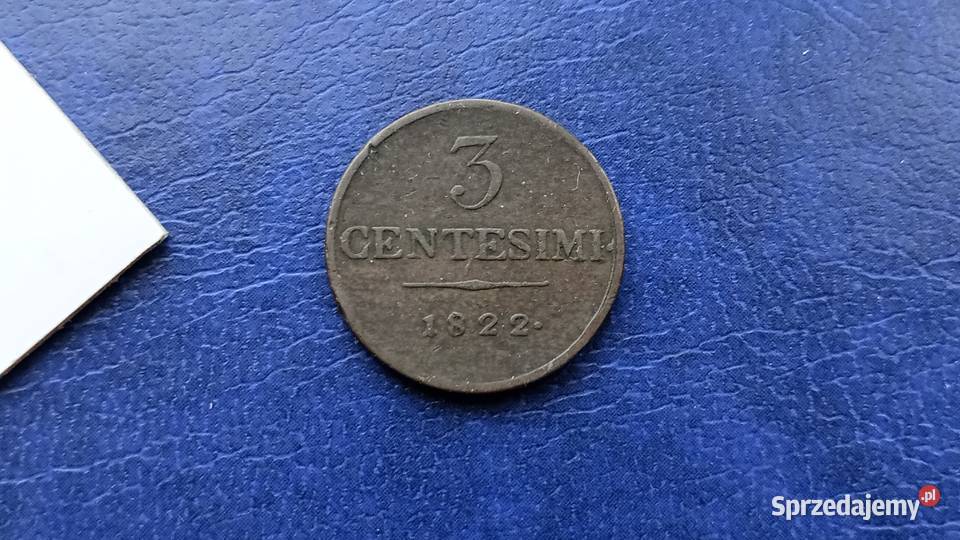 Stare monety 3 centesimi 1822 Lombardia Wenecja Lesko