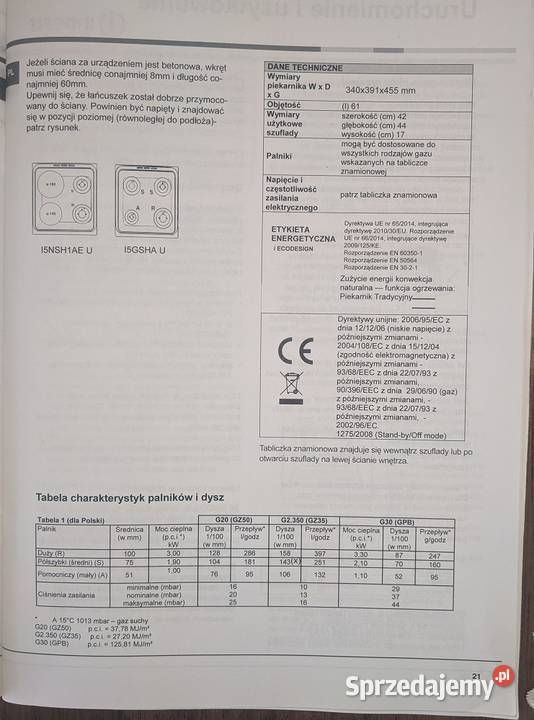 INDESIT KUCHEKNA GAZOWA i PIEKARNIK ELEKTRYCZNY Tomaszów Mazowiecki sprzedam