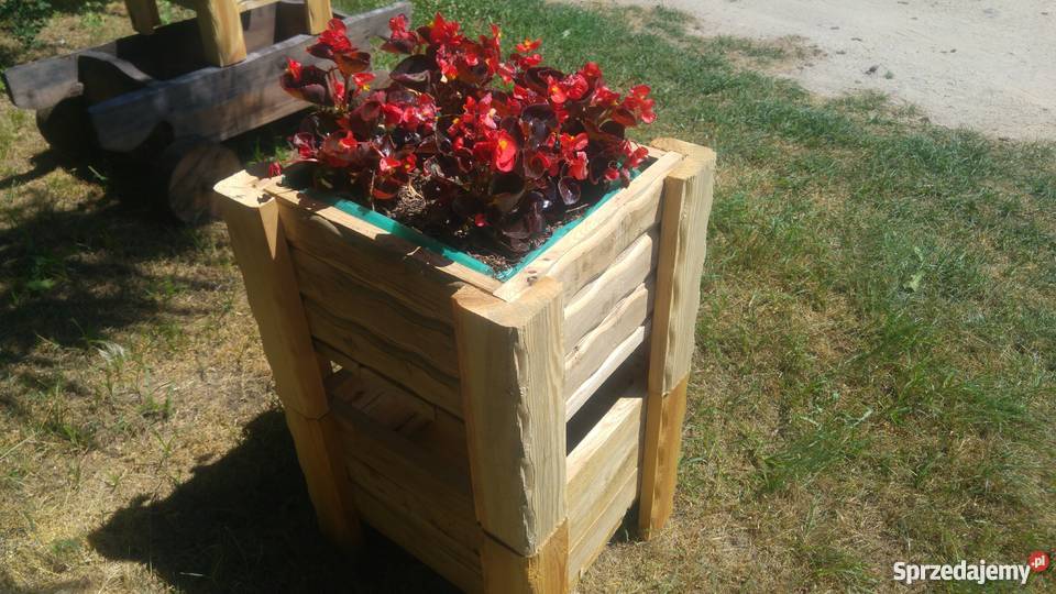 Donica drewniana na kwiaty Łuków sprzedam