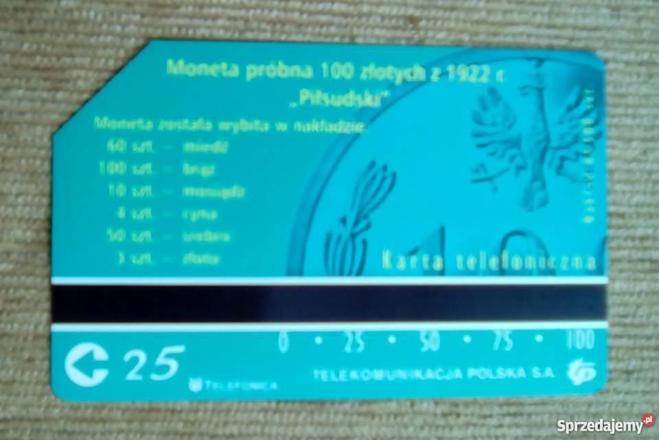 MONETA PRÓBNA 100 ZŁOTYCH Z 1922 ROKU PIŁSUDSKI Piszczac